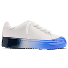 MALLET GRFTR LITE MEN'S WHITE BLUE OMBRE DIP LEATHER TRAINERS