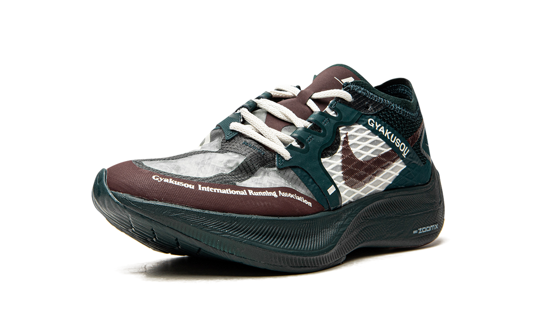 NIKE GYAKUSUO X ZOOMX VAPORFLY NEXT% MIDNIGHT SPRUCE BURGUNDY