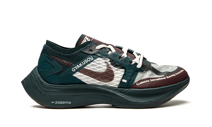 NIKE GYAKUSUO X ZOOMX VAPORFLY NEXT% MIDNIGHT SPRUCE BURGUNDY