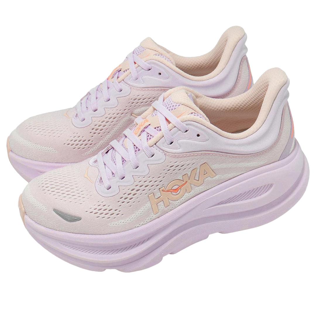 HOKA ONE ONE BONDI 9 LILAC CREAM TANGERINE GLOW WOMENS