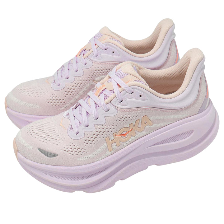 HOKA ONE ONE BONDI 9 LILAC CREAM TANGERINE GLOW WOMENS