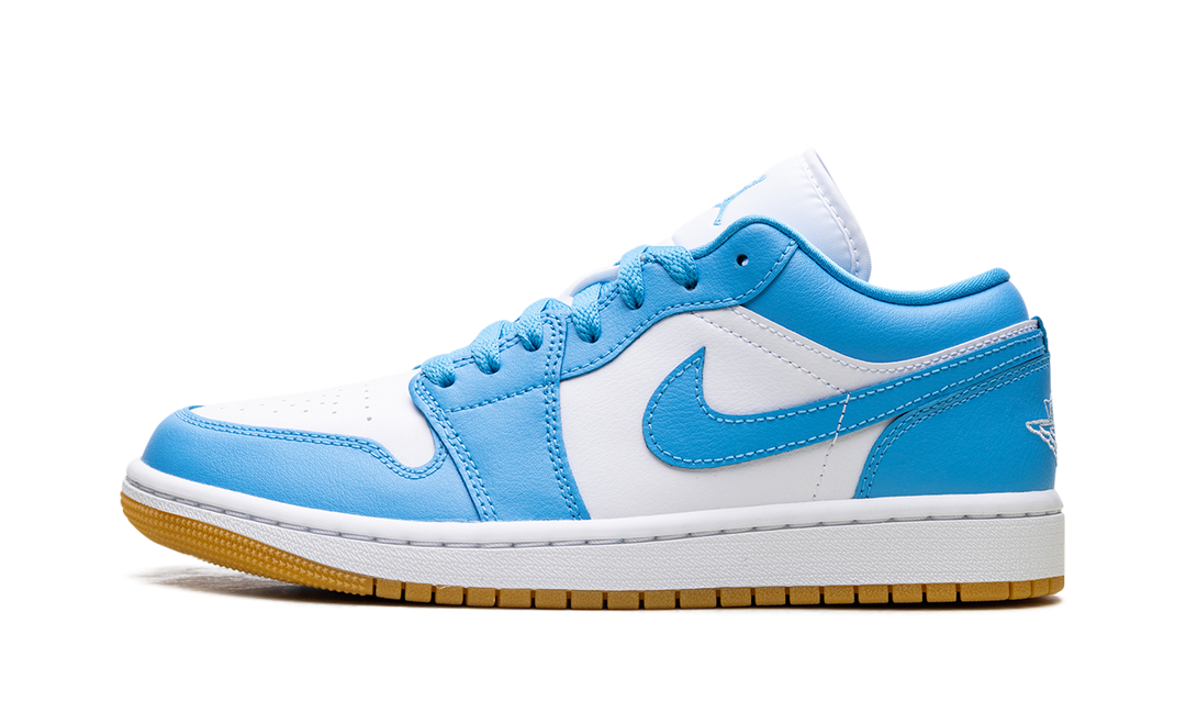 JORDAN 1 LOW WHITE GUM LIGHT BROWN DARK POWDER BLUE (WOMEN&