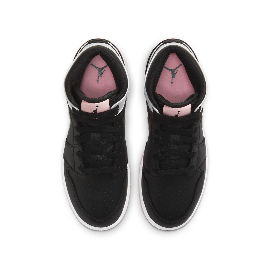 JORDAN 1 MID BLACK ARCTIC PINK GS
