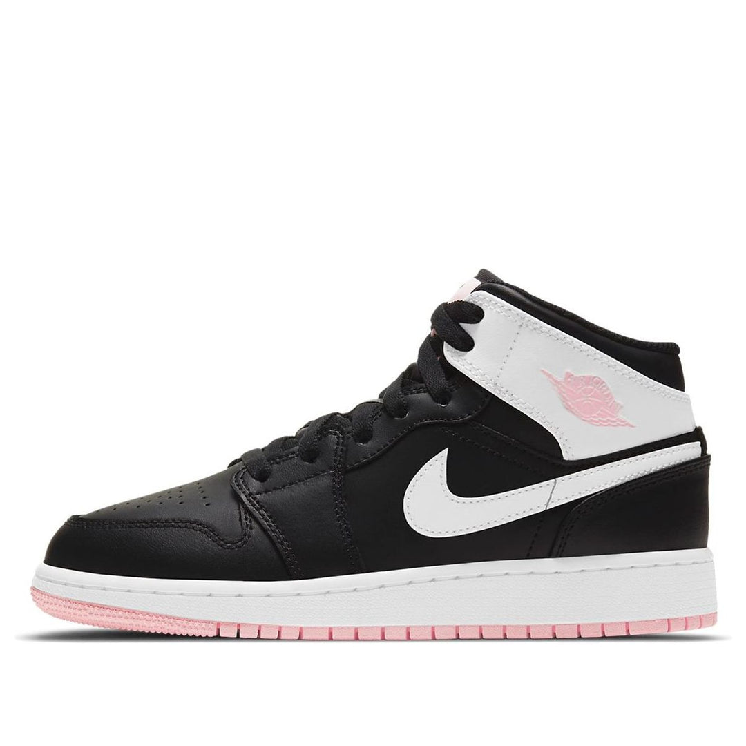 JORDAN 1 MID BLACK ARCTIC PINK GS