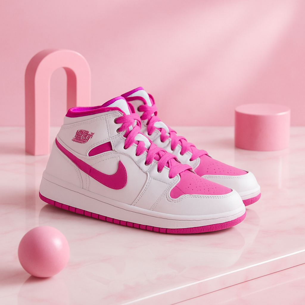 JORDAN 1 MID FIRE PINK (GS)