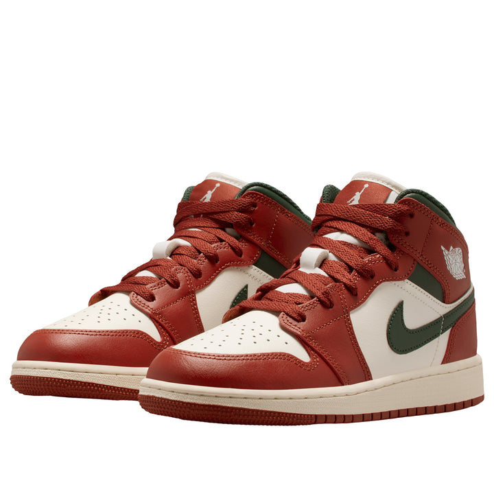 JORDAN 1 MID REDSTONE MIDNIGHT GREEN (GS)