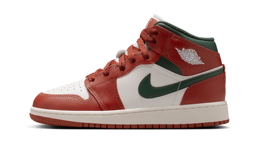 JORDAN 1 MID REDSTONE MIDNIGHT GREEN (GS)