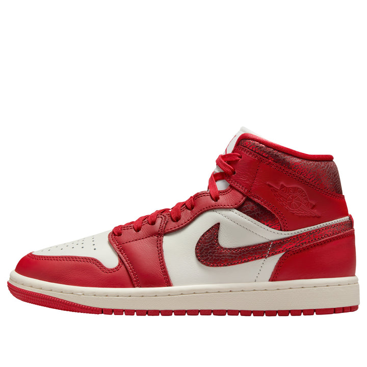 JORDAN 1 MID SE RED CRACKED LEATHER (WOMEN&