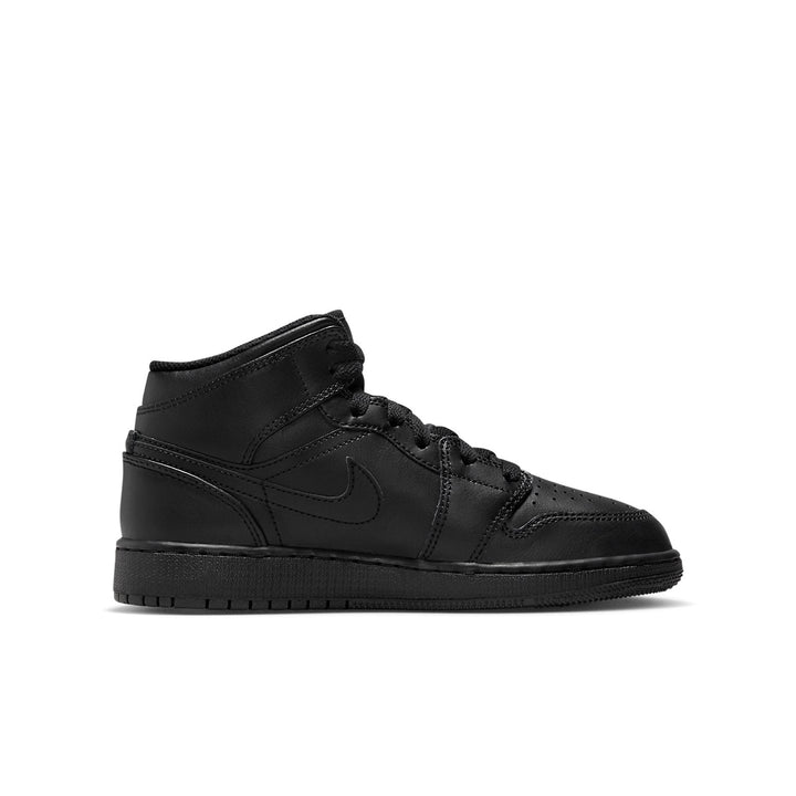 JORDAN 1 MID TRIPLE BLACK (GS)