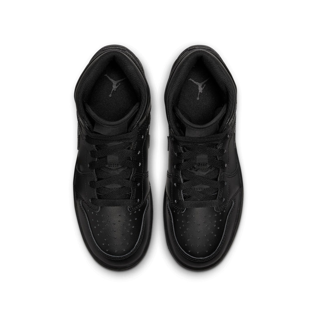 JORDAN 1 MID TRIPLE BLACK (GS)