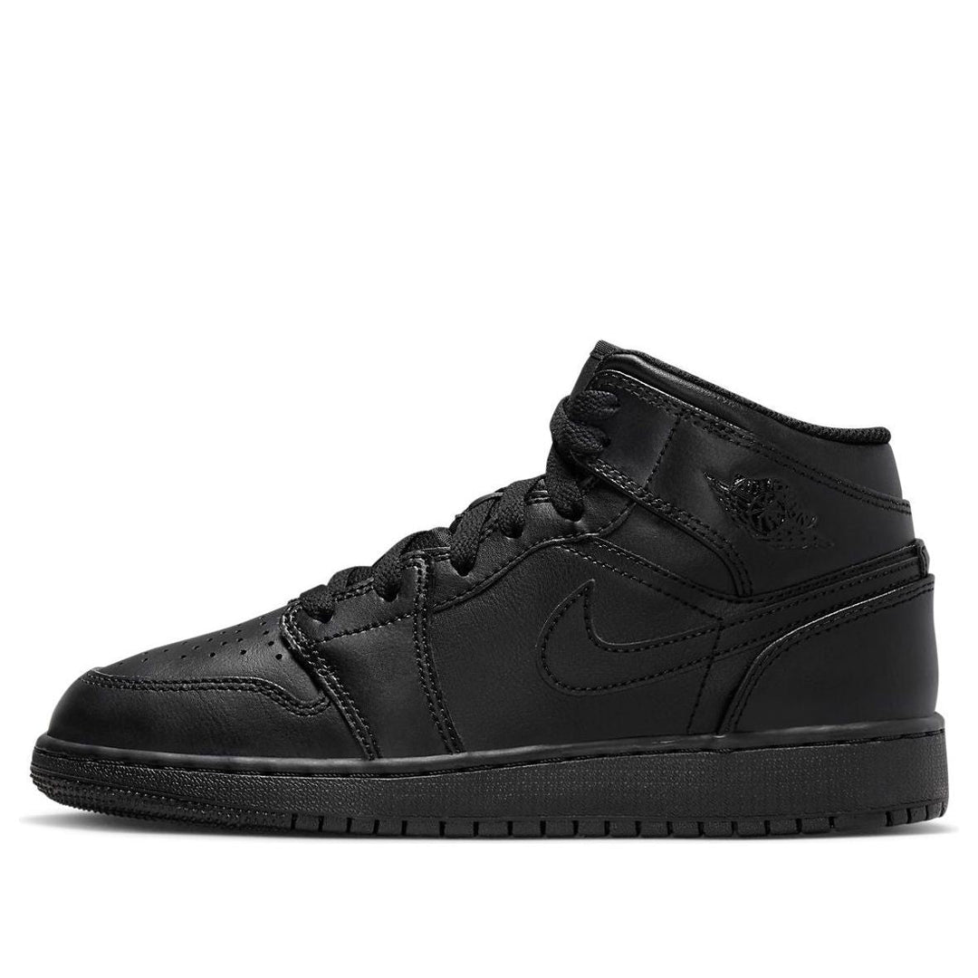 JORDAN 1 MID TRIPLE BLACK (GS)