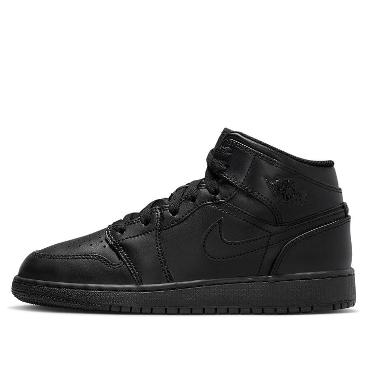 JORDAN 1 MID TRIPLE BLACK (GS)