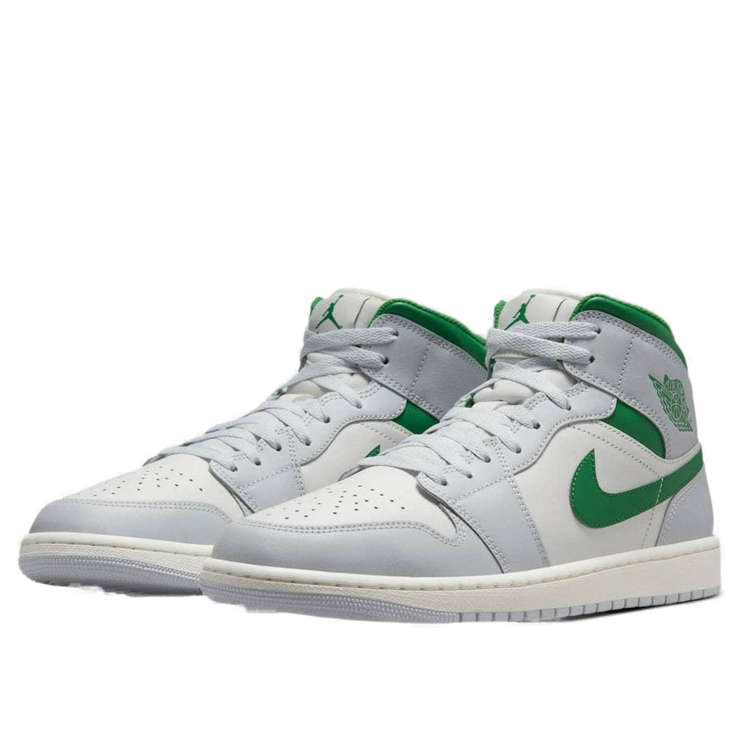 JORDAN 1 MID WHITE PURE PLATINUM PINE GREEN