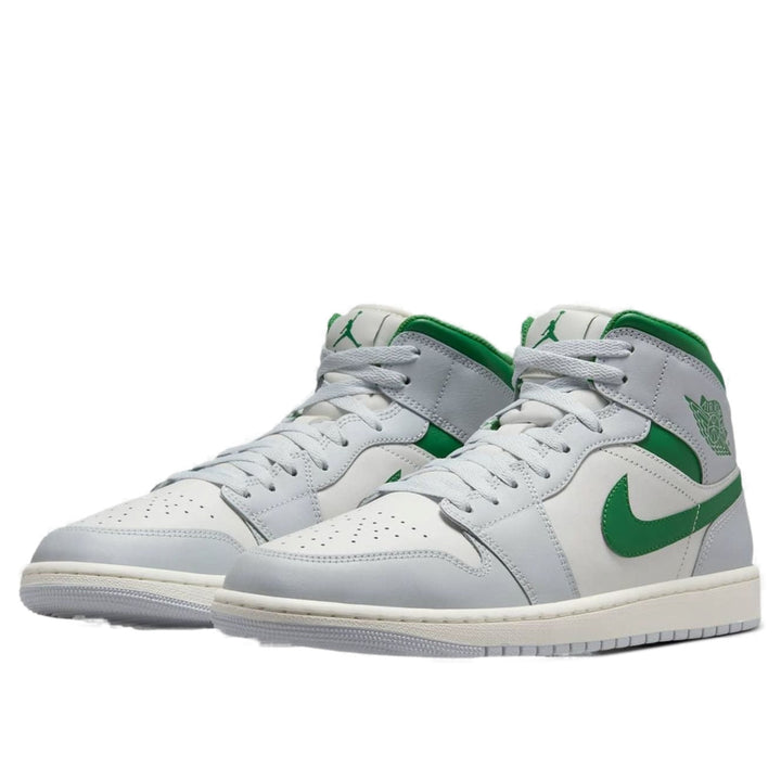 JORDAN 1 MID WHITE PURE PLATINUM PINE GREEN