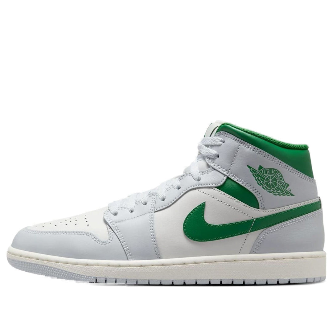 JORDAN 1 MID WHITE PURE PLATINUM PINE GREEN