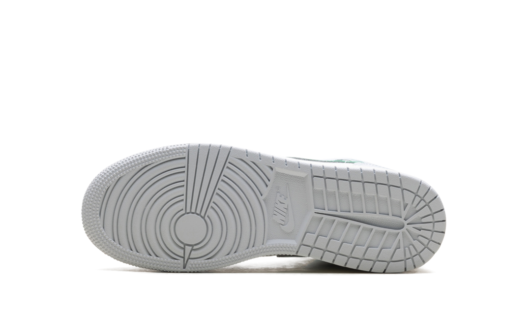 JORDAN 1 MID WHITE PURE PLATINUM PINE GREEN (GS)