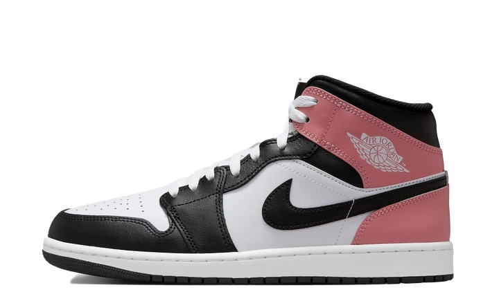 JORDAN 1 MID WHITE RUST PINK BLACK