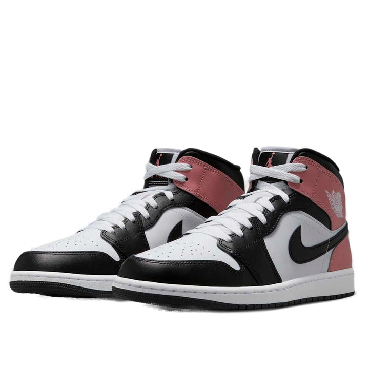 JORDAN 1 MID WHITE RUST PINK BLACK