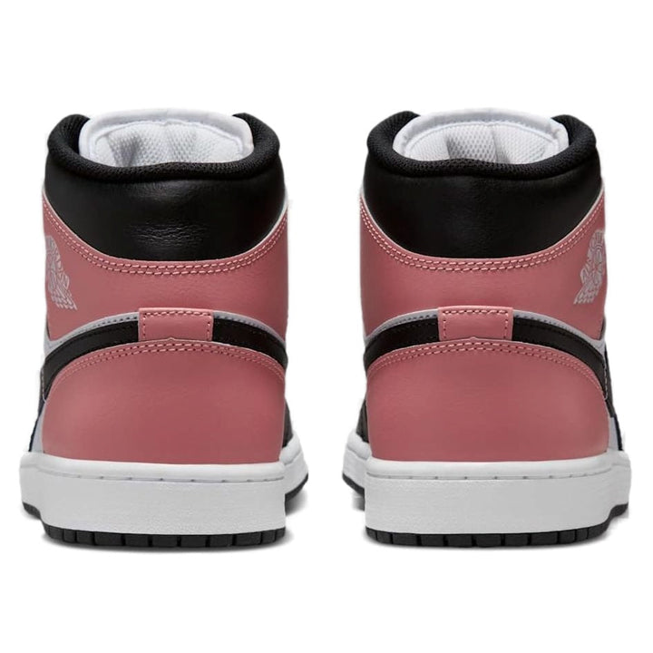 JORDAN 1 MID WHITE RUST PINK BLACK
