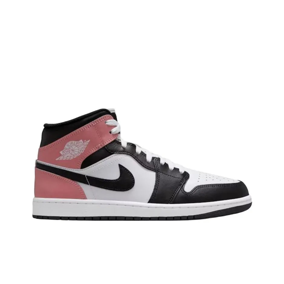 JORDAN 1 MID WHITE RUST PINK BLACK