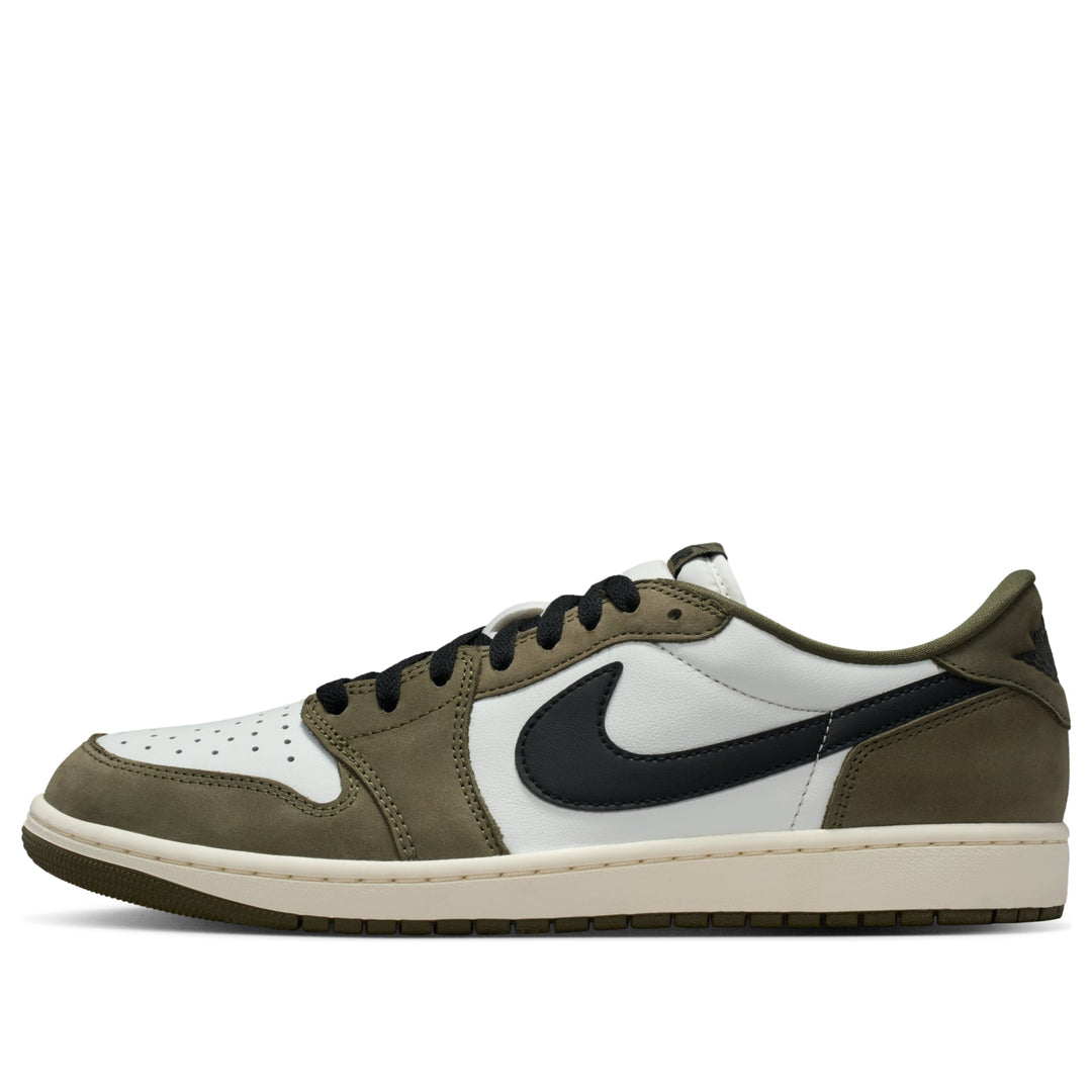 JORDAN 1 RETRO LOW MEDIUM OLIVE SUMMIT WHITE SAIL BLACK