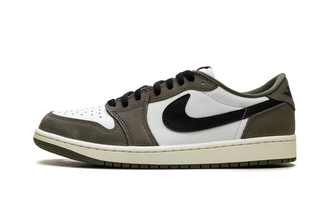 JORDAN 1 RETRO LOW MEDIUM OLIVE SUMMIT WHITE SAIL BLACK