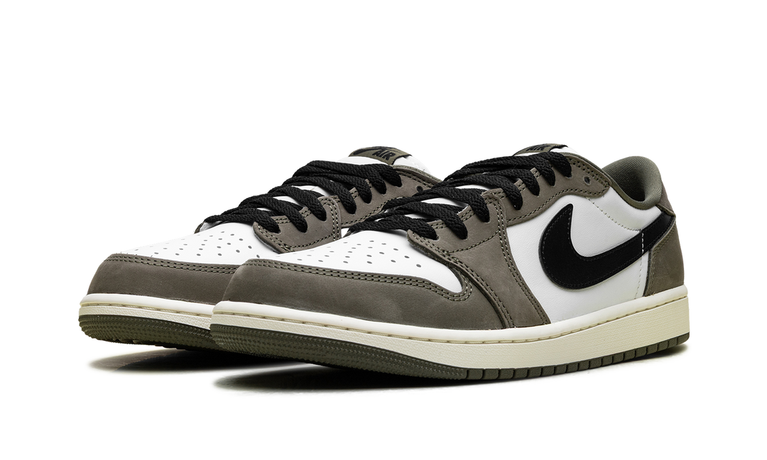 JORDAN 1 RETRO LOW MEDIUM OLIVE SUMMIT WHITE SAIL BLACK