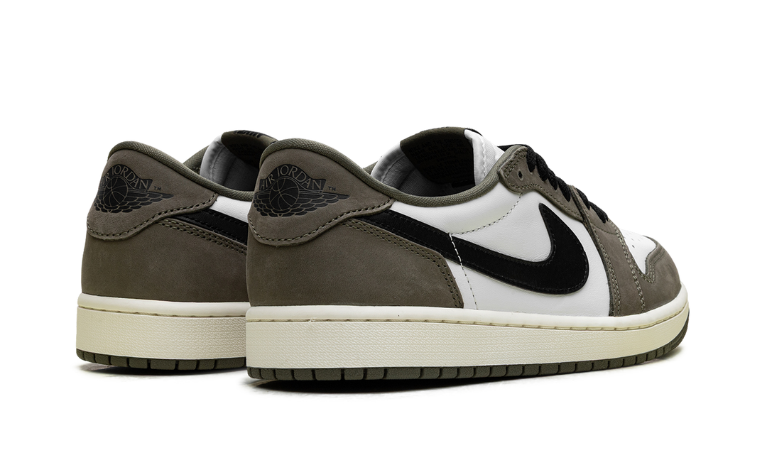 JORDAN 1 RETRO LOW MEDIUM OLIVE SUMMIT WHITE SAIL BLACK