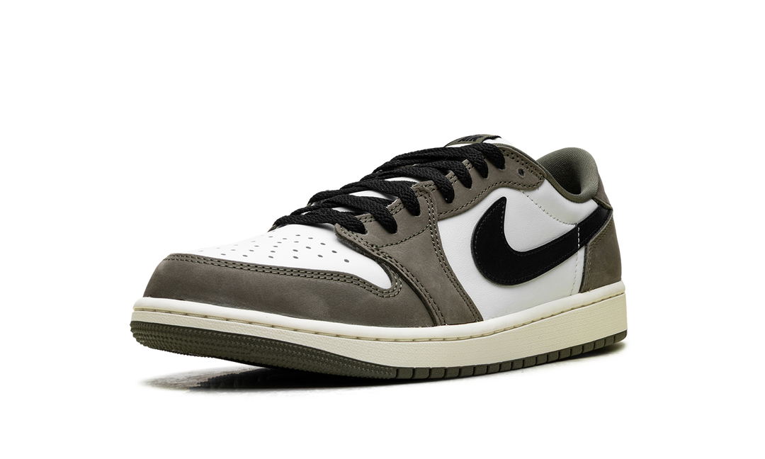 JORDAN 1 RETRO LOW MEDIUM OLIVE SUMMIT WHITE SAIL BLACK