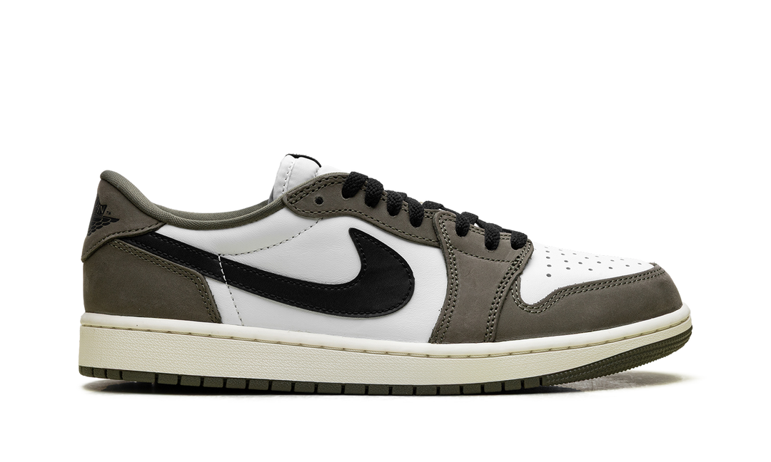 JORDAN 1 RETRO LOW MEDIUM OLIVE SUMMIT WHITE SAIL BLACK