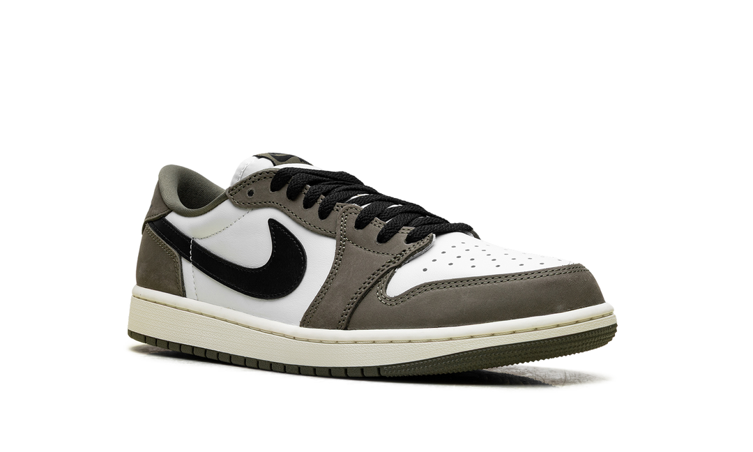 JORDAN 1 RETRO LOW MEDIUM OLIVE SUMMIT WHITE SAIL BLACK