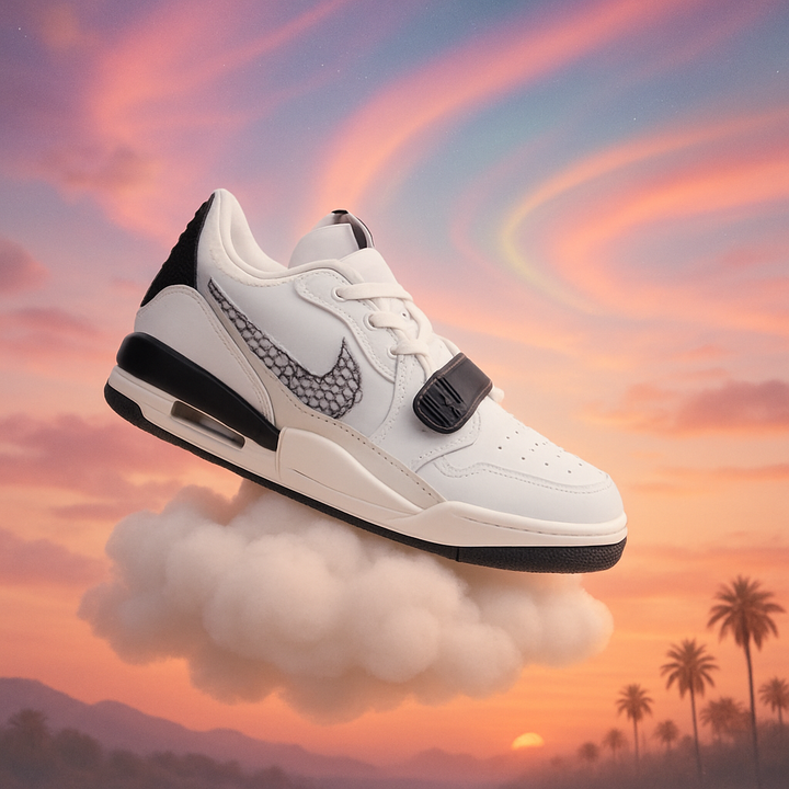 JORDAN LEGACY 312 LOW WHITE BLACK ELEPHANT SWOOSH