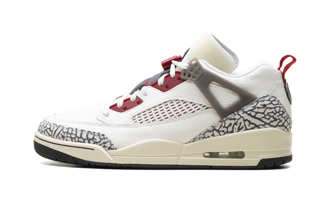 JORDAN SPIZIKE LOW SAIL ANTHRACITE COCONUT MILK VARSITY RED