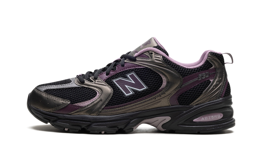 NEW BALANCE 530 BLACK METALLIC PLUM BROWN