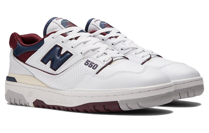 NEW BALANCE 550 WHITE BEIGE BURGUNDY NAVY