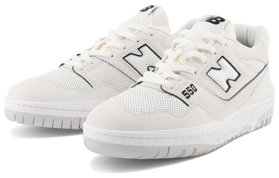 NEW BALANCE 550 WHITE PERFORATED LEATHER BLACK