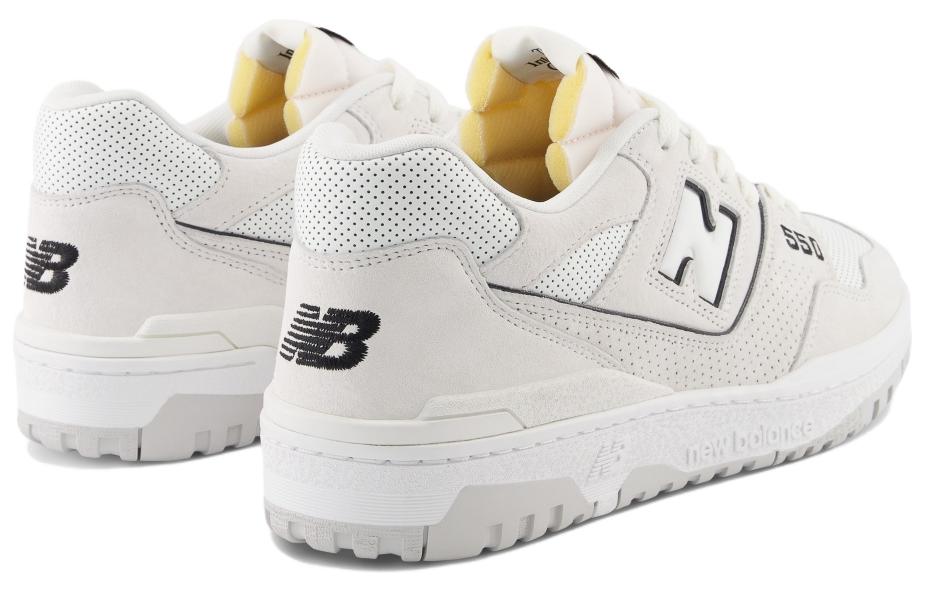 NEW BALANCE 550 WHITE PERFORATED LEATHER BLACK