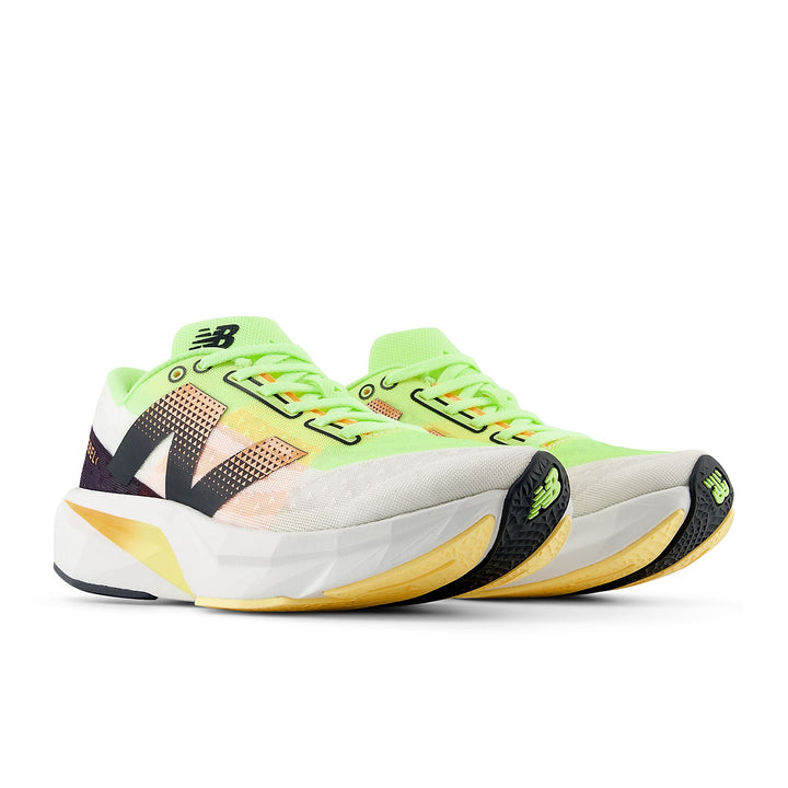 NEW BALANCE FUELCELL REBEL V4 WHITE BLEACHED LIME GLOW WOMENS