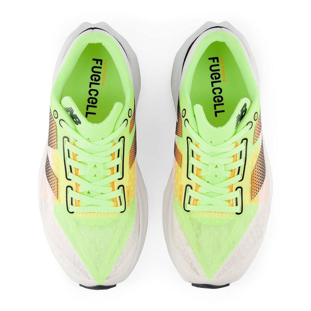 NEW BALANCE FUELCELL REBEL V4 WHITE BLEACHED LIME GLOW WOMENS