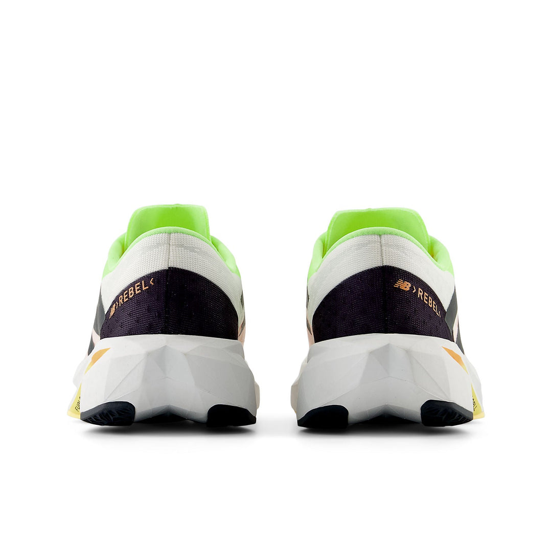 NEW BALANCE FUELCELL REBEL V4 WHITE BLEACHED LIME GLOW WOMENS