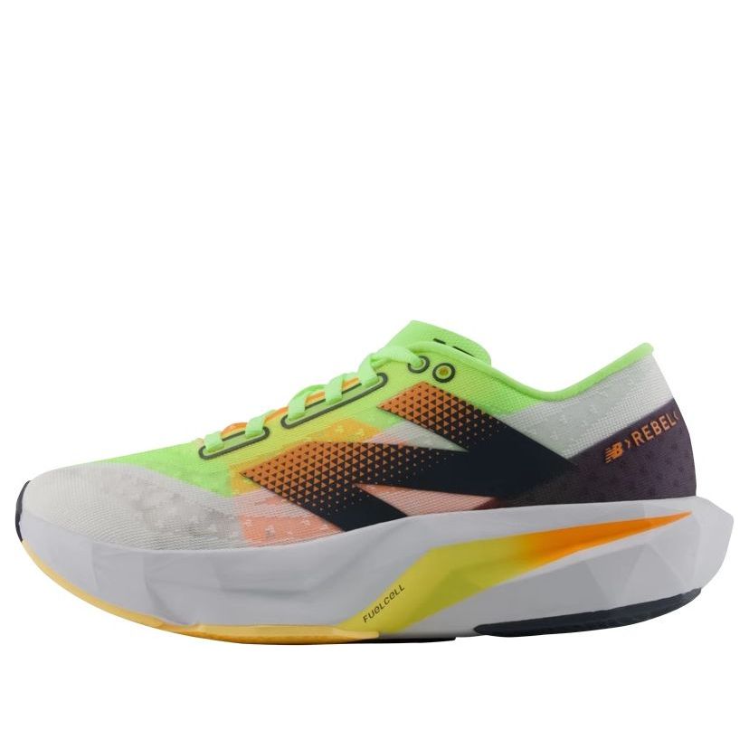 NEW BALANCE FUELCELL REBEL V4 WHITE BLEACHED LIME GLOW WOMENS