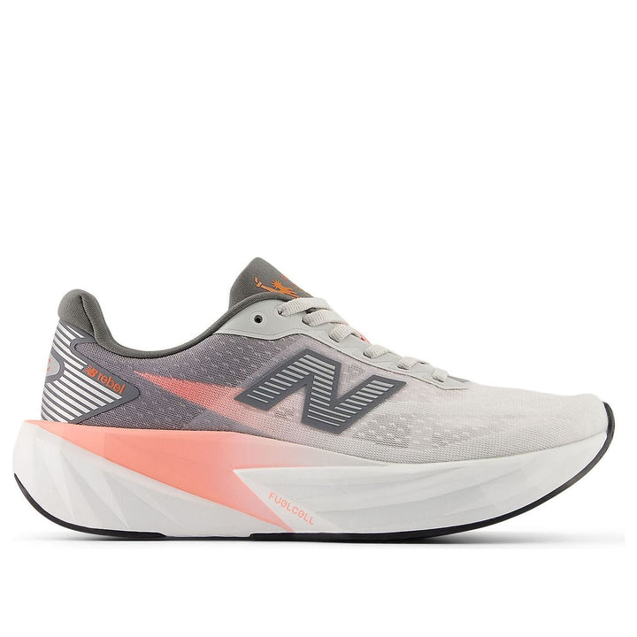 NEW BALANCE TCS NYC MARATHON FUELCELL REBEL V5 GRAPEFRUIT GREY MATTER POPPY WOMENS