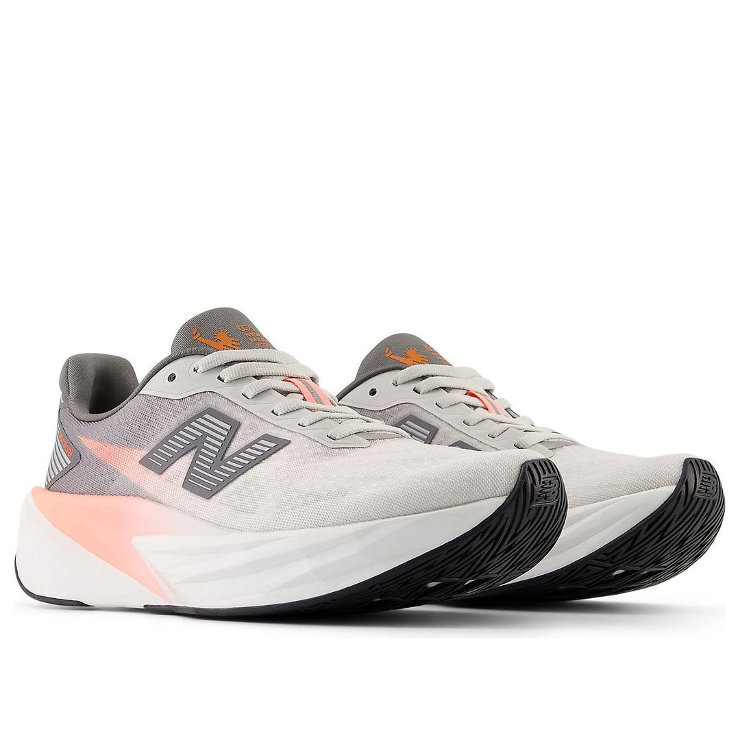 NEW BALANCE TCS NYC MARATHON FUELCELL REBEL V5 GRAPEFRUIT GREY MATTER POPPY WOMENS