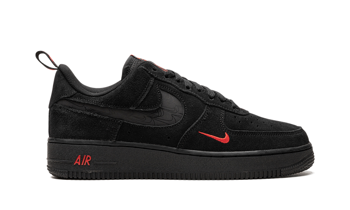 NIKE AIR FORCE 1 07 LV8 REFLECTIVE SWOOSH BLACK CRIMSON