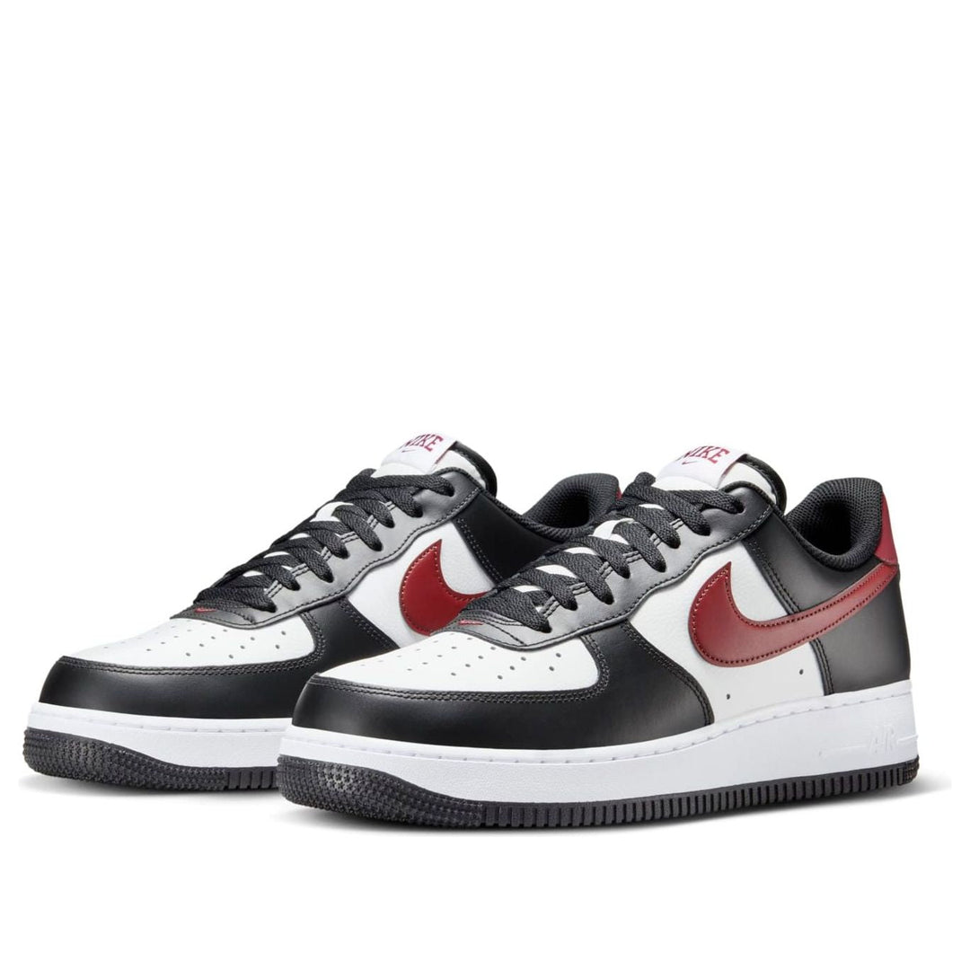 NIKE AIR FORCE 1 LOW 07 BLACK WHITE DARK TEAM RED
