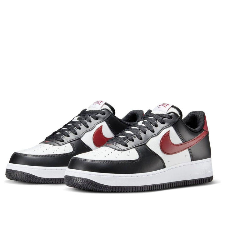 NIKE AIR FORCE 1 LOW 07 BLACK WHITE DARK TEAM RED