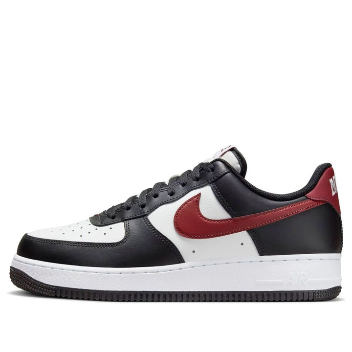 NIKE AIR FORCE 1 LOW 07 BLACK WHITE DARK TEAM RED
