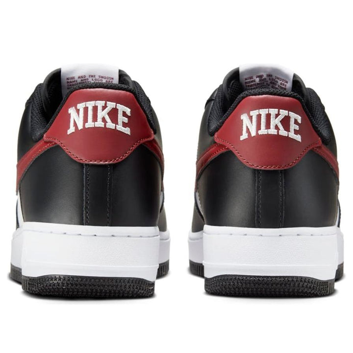 NIKE AIR FORCE 1 LOW 07 BLACK WHITE DARK TEAM RED
