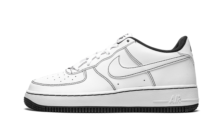 NIKE AIR FORCE 1 LOW 07 CONTRAST STITCH WHITE BLACK GS