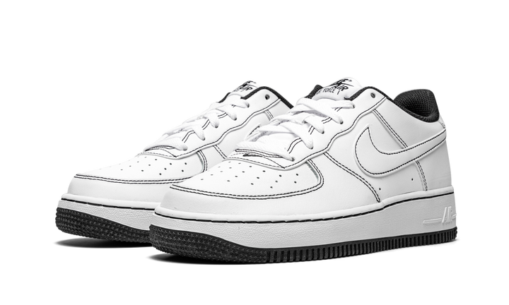 NIKE AIR FORCE 1 LOW 07 CONTRAST STITCH WHITE BLACK GS